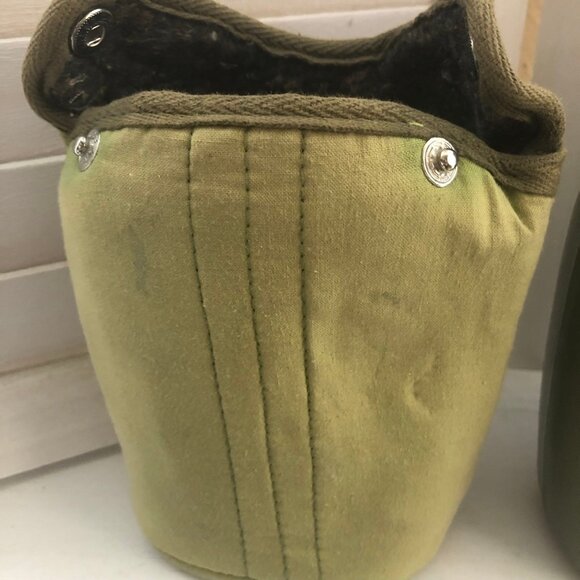Vintage Military Canteen Water Bottle Kettle Pouch Cup Set Army Green - Picture 8 of 9